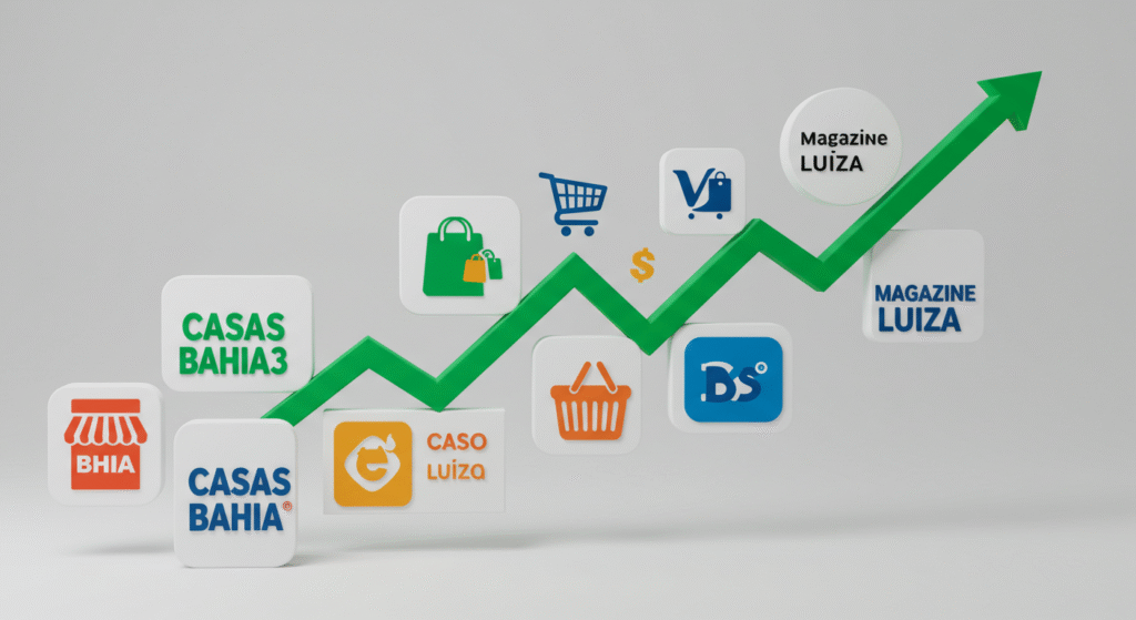 As ações da Casas Bahia e do Magazine Luiza dispararam na bolsa em agosto de 2025.
