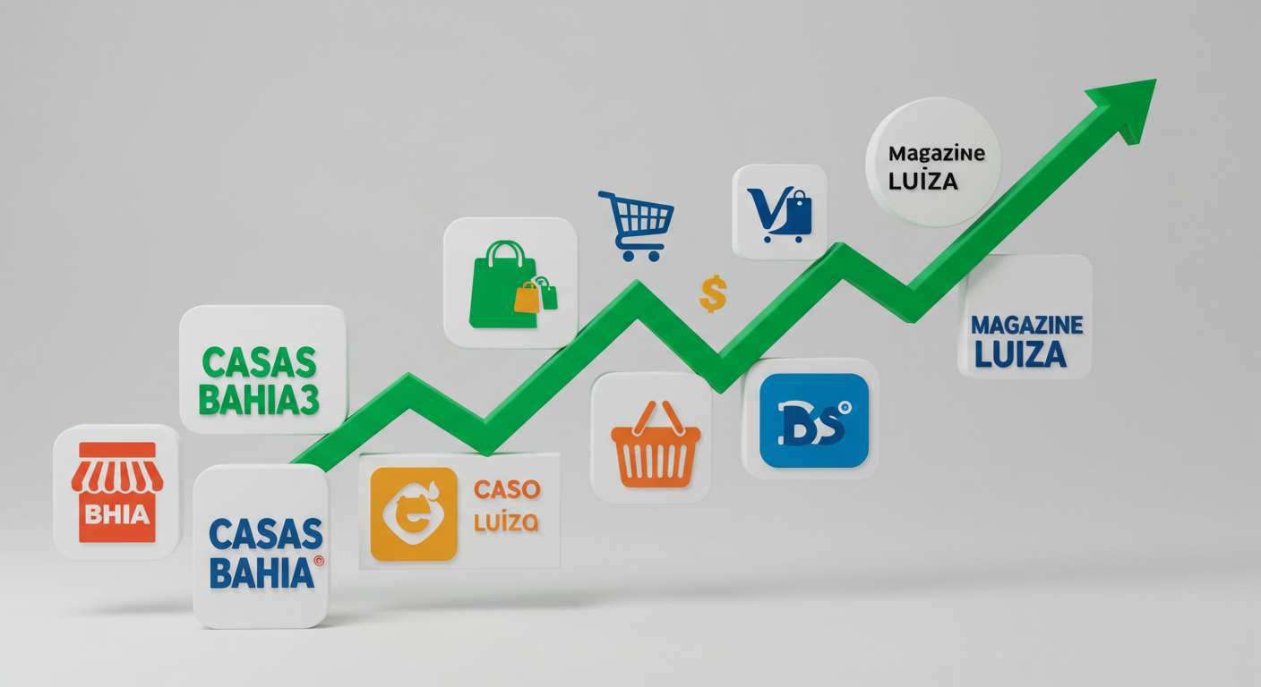 As ações da Casas Bahia e do Magazine Luiza dispararam na bolsa em agosto de 2025.